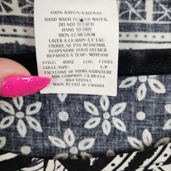 Vintage 90s Black Aztec Print Summer Midi Dress 1990s Sheath Sundress Beach Boho - Picture 6 of 11